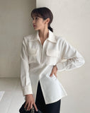 Casey Half-Open Collar Blouse