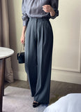 Look at Pintuck Straight Wide Slacks