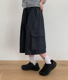 [unisex] Chanu Raw Denim Bermuda Cargo Pants