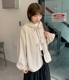 [BAONHAUS] Taltus Corduroy Dot Ribbon Hood Jacket