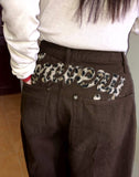Sumo Leopard Lettering Brushed Wide Balloon Pants