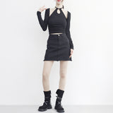 Lanxi Slit Halterneck T-Shirt