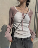 [A/M] Ringring Strap Bolero Cardigan