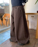 [unisex] Menconi Brown Balloon Wide Cotton Pants