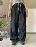 [unisex] Girot Parachute Banding Balloon Denim Pants