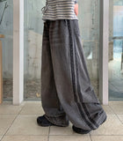 Paltas Line Washing Denim Wide Pants