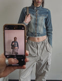 chade span biker denim jacket