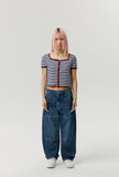 SQUARE NECK STRIPE CARDIGAN