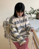 Chopin stripe collar long sleeve tee