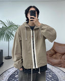 Panel Herringbone Hooded Jumper