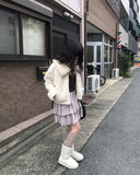 Lanne Shearling Collar Short Fur Jacket
