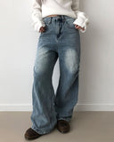 Doon Side Rivet Wide Denim Long Pants