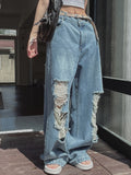 muse wide damage denim pants