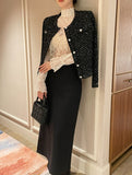 Nemu Spangle Pearl Knit Jacket Cardigan