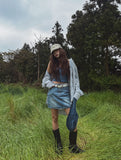 [U-DENIM/Special Product] Keto Washing Denim Mini Skirt