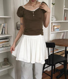 renka wrap button mini skirt