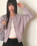 Pimu Basic Round Neck Loose Fit Long Sleeve Knit Cardigan