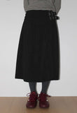 CORDUROY BUCKLE WRAP SKIRT