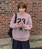 [BAONHAUS] Teplin Numbering Star Wool Over Round Knit