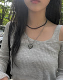 Pikyu Black Ball Choker Necklace