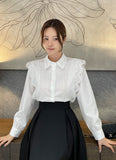 Crea Lace Collar Puff Blouse