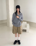 Noki see-through check oversized fit shirt
