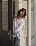 Lawson Silket Overfit U-Neck Long Sleeve