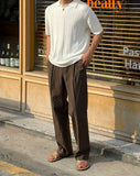 Sharp Linen Wide Banding Pants