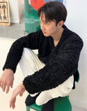 Ethnic fur cardigan