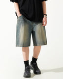 Rain Slab Denim Half Pants