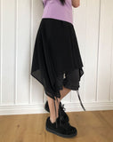 Royce Chiffon Layered Banding Midi Skirt