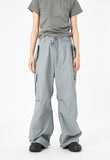 Cotton waist string parachute pants