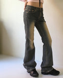 Noi Vintage Washing Low-Rise Long Bootcut Denim Pants