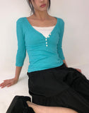 Lopon Ribbed Three Quarter T-shirt