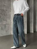 Kans double pin tuck denim pants