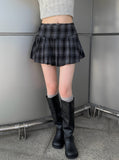 Butts Vintage Button Check Mini Pleated Skirt