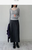 Mono Deep U-neck See-through T-shirt