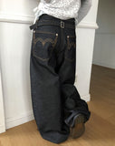 Robu Classic Buckle Wide Denim Pants