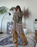 Ellie Layered Check Wrap Skirt
