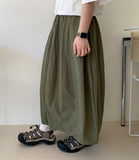 Rujeun Nylon Banding Balloon Long Skirt