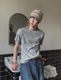 Koi Pocket Crop Round Short Sleeve T-shirt