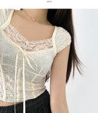 Lace Kitsch Ribbon Summer Blouse