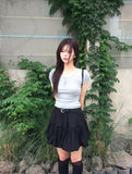 Fodin Balloon Belt Mini Skirt