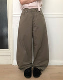 Colf back banding wide pants