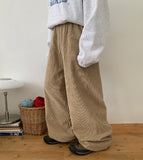 Wippen corduroy banding wide pants