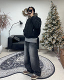 Rat Fur Hooded Bomber Jacket