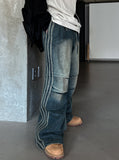 Moshu Trackline String Denim Pants