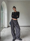 (UNISEX) Weight One Pin Tuck Wide Slacks