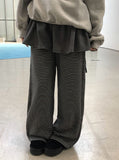 Xiao Stripe Brushed Wide Banding Pants