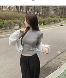 Span Slim Plain Short Sleeve T-shirt